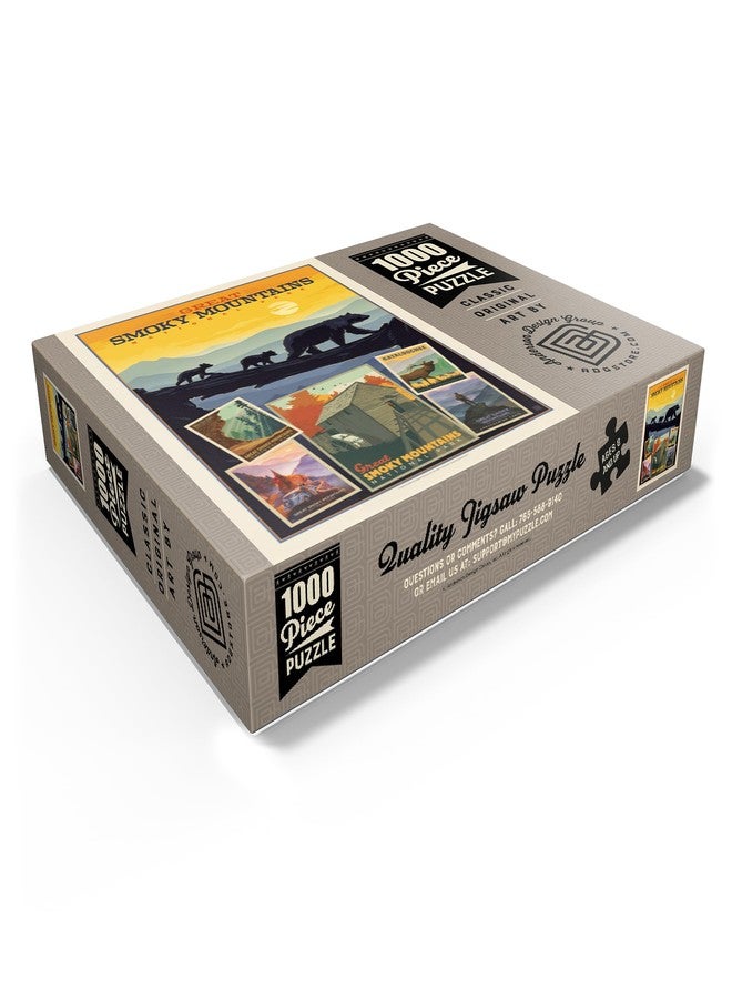 MyPuzzle.com MyPuzzle Great Smoky Mountains National Park: Collage Print, Vintage Poster - Premium 1000 Piece Jigsaw Puzzle for Adults - Image 3